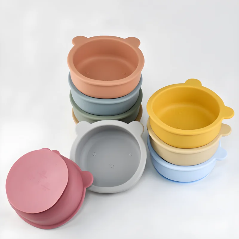 Baby Food Eating - Bebek silikon tamamlayıcı yiyecek kasesi silikon
