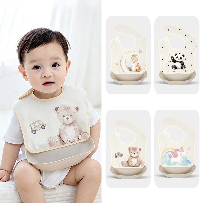 Baby Food Eating - Bebekler İçin Çıkarılabilir Silikon Cepli, Su