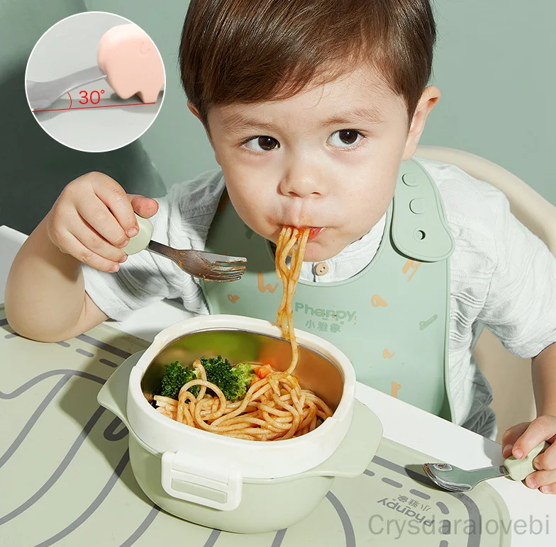 1 takım Fil Kısa Çatal Kaşık S - Baby Food Eating incelemesi ve fiyatı